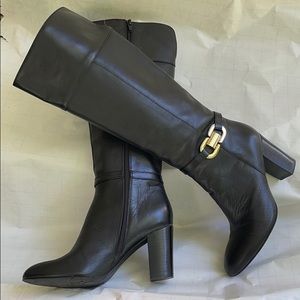 IMAN leather knee high boots